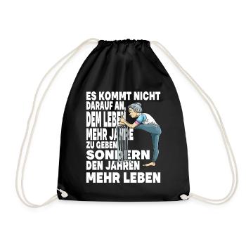 Rüstige Oma Fite Großmutter Sportliche Senorin - Turnbeutel - Schwarz - Vorne