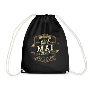 Mai 2003 Anniversaire Homme - Sac de sport léger - noir - Devant