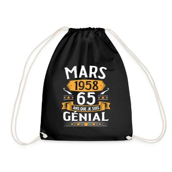 Mars 1958 65 Ans Que Je Suis Génial Anniversaire - Sac de sport léger - noir - Devant