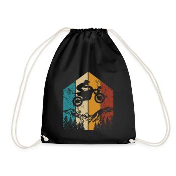 Dirt Bike Rider Motocycle Freestyle Motocross - Drawstring Bag - black - Front