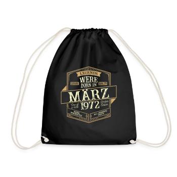March 1972 Birthday Man - Drawstring Bag - black - Front
