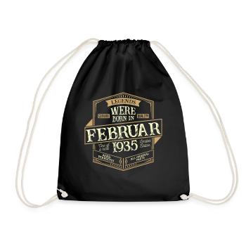 Februar 1935 Geburtstag Mann - Turnbeutel - Schwarz - Vorne