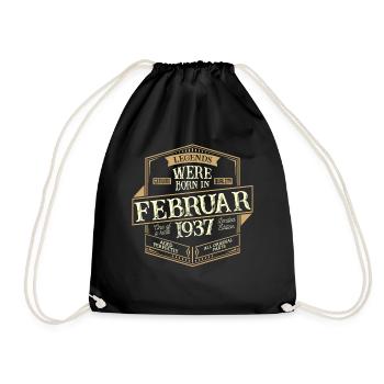 Februar 1937 Geburtstag Mann - Turnbeutel - Schwarz - Vorne