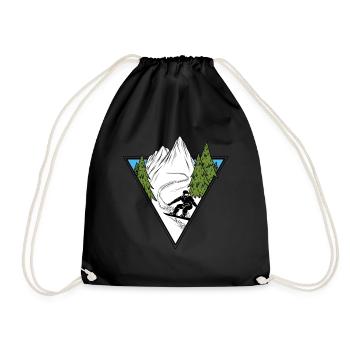 Snowboarder Snowboarding Winter Sports Hobby Gift - Drawstring Bag - black - Front