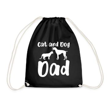 Cat And Dog Dad Cats Dogs Pets Animals Cat And - Turnbeutel - Schwarz - Vorne
