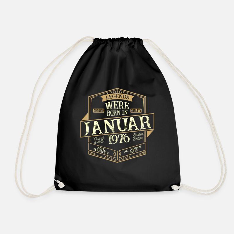 Januar 1976 Geburtstag Mann - Turnbeutel - Schwarz