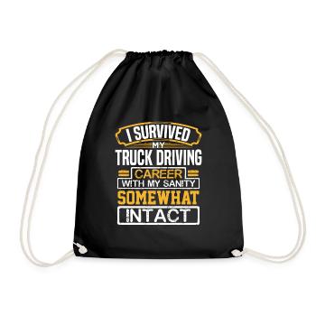 Cadeau de chauffeur de camion J’ai survécu à ma conduite de camion - Sac de sport léger - noir - Devant