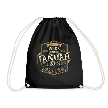 Janvier 2001 Anniversaire Homme - Sac de sport léger - noir - Devant