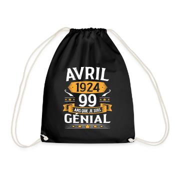 Avril 1924 99 Ans Que Je Suis Génial Anniversaire - Sac de sport léger - noir - Devant