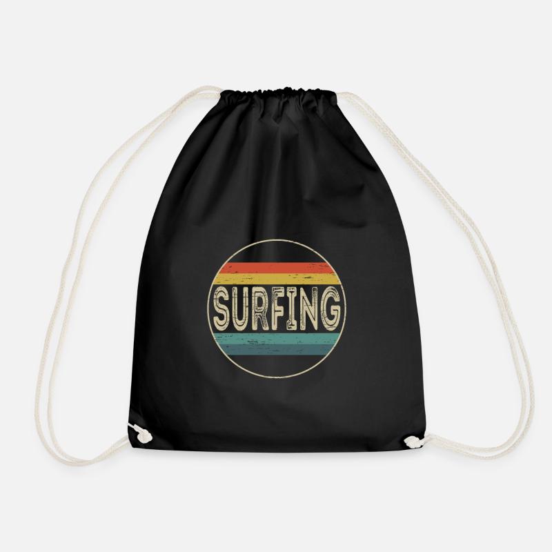 Surfer Riding Waves Surfen Surfen - Turnbeutel - Schwarz