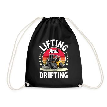 Forklift Driver Forklift Warehouseman - Drawstring Bag - black - Front