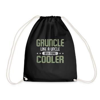 Gruncle Like A Normal Uncle Only Much Cooler - Drawstring Bag - black - Front