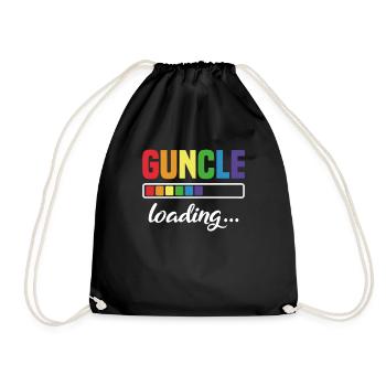 Guncle Loading Gay Uncle Godfather Gift - Drawstring Bag - black - Front