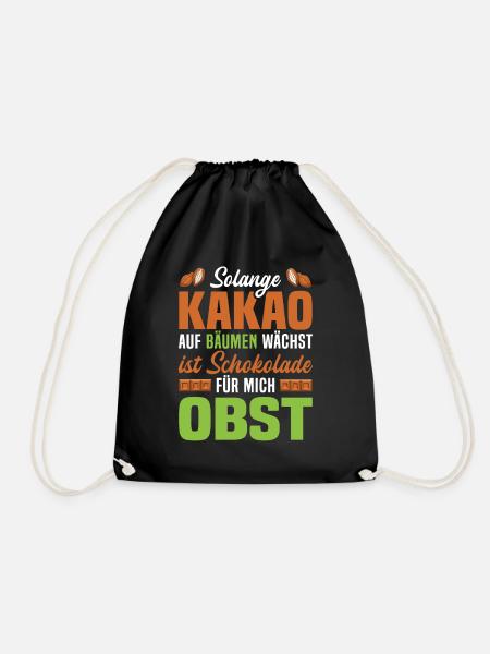 Kakao Schokoladen Liebhaber Obst Tafel Schokolade - Turnbeutel - Schwarz