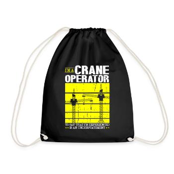 Crane Operator Vintage Crane Crane Crane Crane Crane - Drawstring Bag - black - Front