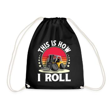 Forklift Driver Forklift Warehouseman - Drawstring Bag - black - Front