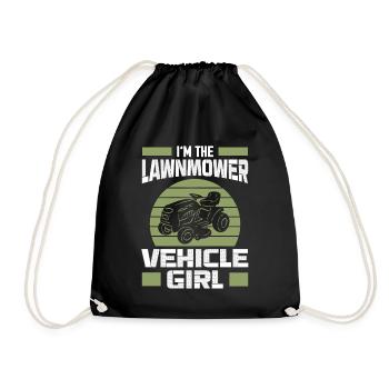 Tondeuse à gazon Tracteur Femme Rétro Jardinage - Sac de sport léger - noir - Devant