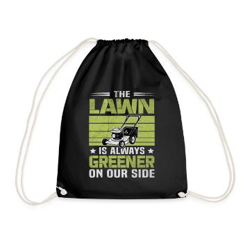 Lawn Greener Of Our Side - Push Milling Mower - Drawstring Bag - black - Front