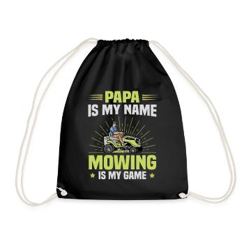 Tondeuse à gazon Tracteur Papa Nom Jeu de tonte - Sac de sport léger - noir - Devant