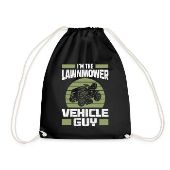 Tondeuse à gazon Tracteur Hommes Rétro Jardinage - Sac de sport léger - noir - Devant