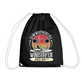 Windsurfen Windsurfer Windsurf - Turnbeutel - Schwarz - Vorne