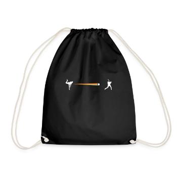 Skeleton Baseball Player Hitter Sunset Baseball - Drawstring Bag - black - Front