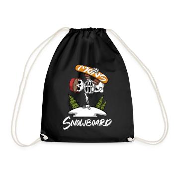 Snowboarder Winter Sports Snowboarding Skeleton - Drawstring Bag - black - Front