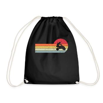 Quad ATV Offroad Quad Rider Vintage Retro - Drawstring Bag - black - Front