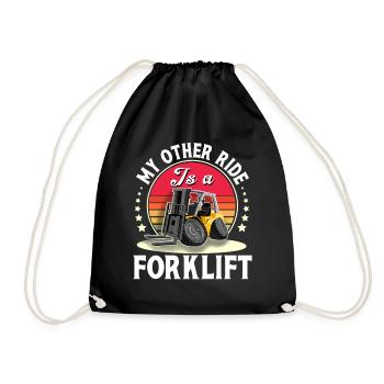 Forklift Driver Forklift Warehouseman - Drawstring Bag - black - Front
