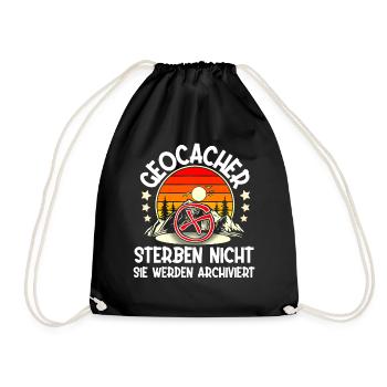 Geocaching Geocacher Geocache - Turnbeutel - Schwarz - Vorne