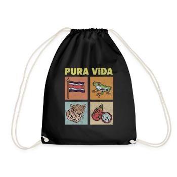 Pura Vida Costa Rica FlagTropical Frog - Sac de sport léger - noir - Devant