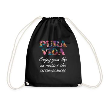 Pura Vida Coloré Costa Rica Dicton - Sac de sport léger - noir - Devant