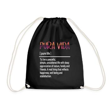 Pura Vida Définition Bonheur & Vie Simple - Sac de sport léger - noir - Devant