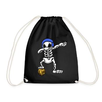 Wasserball-Teamplayer Dabbing Skeleton Wassersport - Turnbeutel - Schwarz - Vorne