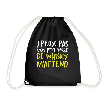 Je Peux Pas Mon P'tit Verre De Whisky M'attend - Sac de sport léger - noir - Devant