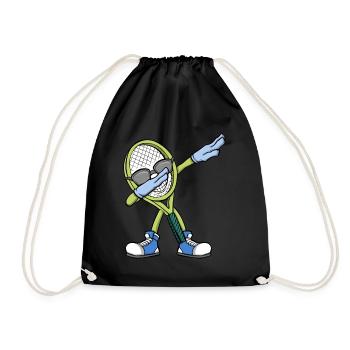 Tennis Player Dabbing Tennis Racket Tennis - Drawstring Bag - black - Front
