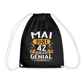Mai 1981 42 Ans Que Je Suis Génial Anniversaire - Sac de sport léger - noir - Devant