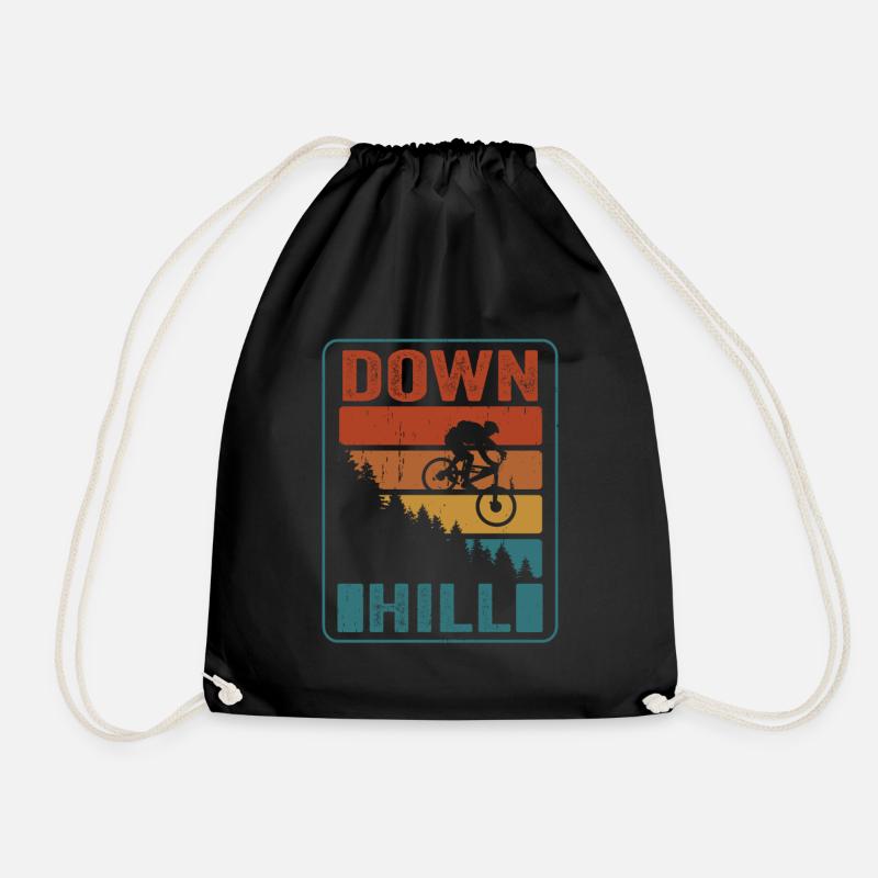 Mountain Biking Mountain Bike Downhill - Drawstring Bag - black