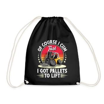 Forklift Driver Forklift Warehouseman - Drawstring Bag - black - Front