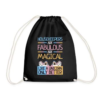 Housekeepers Fabulous Magical Unicorn Only Better - Drawstring Bag - black - Front