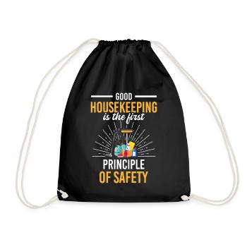 Housekeeping First Principle of Safety Cleaner - Drawstring Bag - black - Front