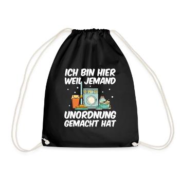 Haushaltshilfe Putzkraft Jemand Unordnung Gemacht - Turnbeutel - Schwarz - Vorne
