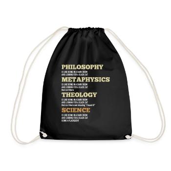 Philosophy Metaphysics Theology Science Black Cat - Drawstring Bag - black - Front