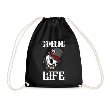 Pokerspieler Casino Glücksspiel Leben - Turnbeutel - Schwarz - Vorne