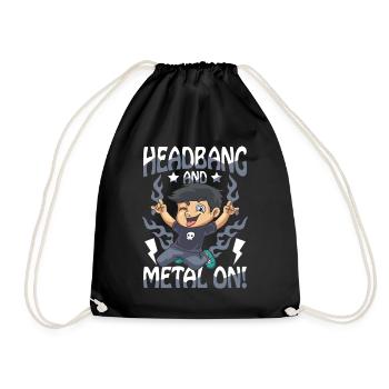 Headbang And Metal On für einen Schüler und Jungs - Turnbeutel - Schwarz - Vorne