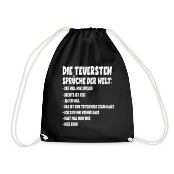 Die teuersten Sprüche der Welt - Turnbeutel - Schwarz - Vorne