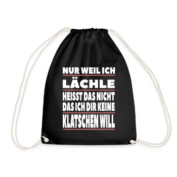Nur weil ich lächle heisst das nicht - Turnbeutel - Schwarz - Vorne