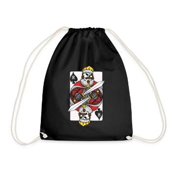 Pokerspieler King Poker Card Skeleton Gambler - Turnbeutel - Schwarz - Vorne