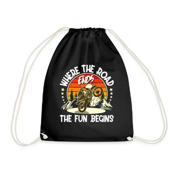 Motocross Motorcycle - Drawstring Bag - black - Front