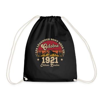 Les Légendes Sont Nées En Octobre 1921 - Sac de sport léger - noir - Devant